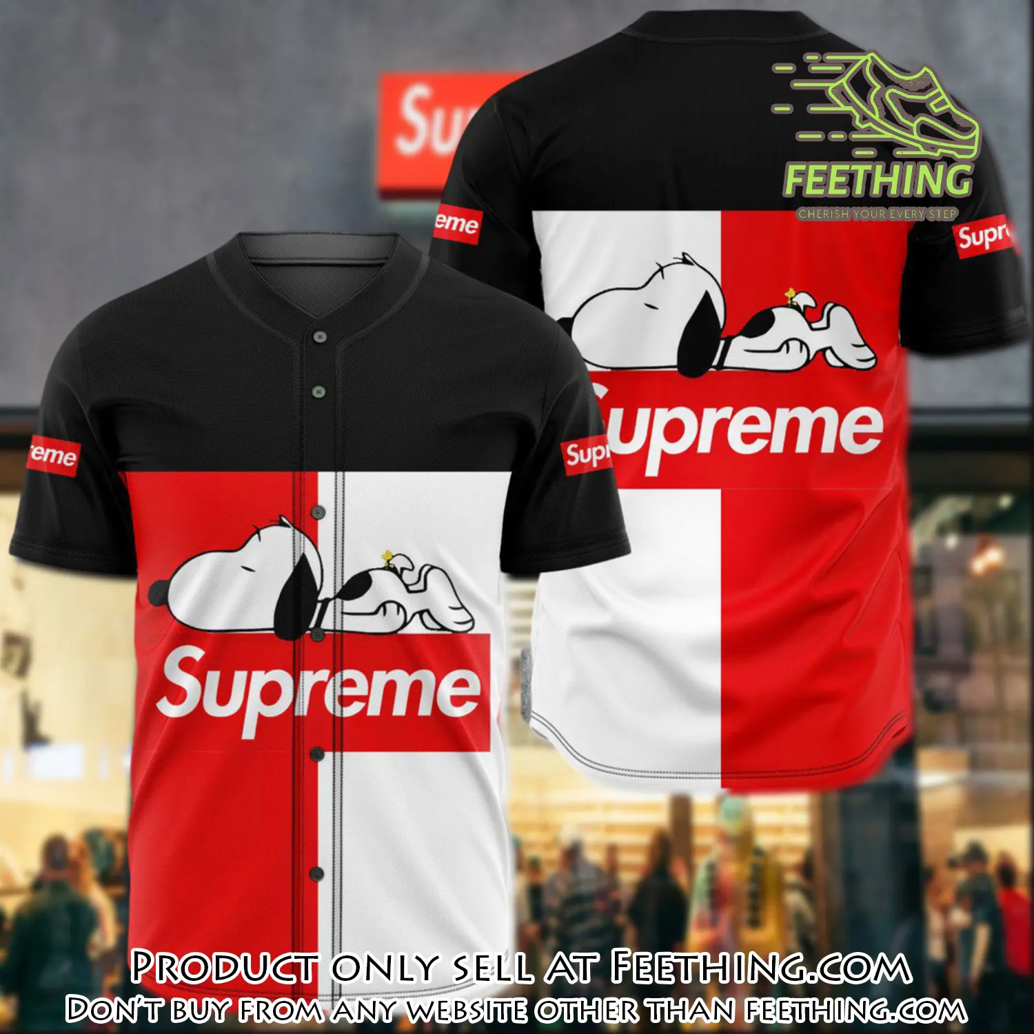 Supreme snoopy disney baseball jersey shirt luxury bjs1244 ft3224206